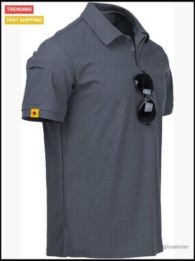 Performance Short Sleeve Polo Shirt, Tactical Golf Shirt, Polyester Spandex